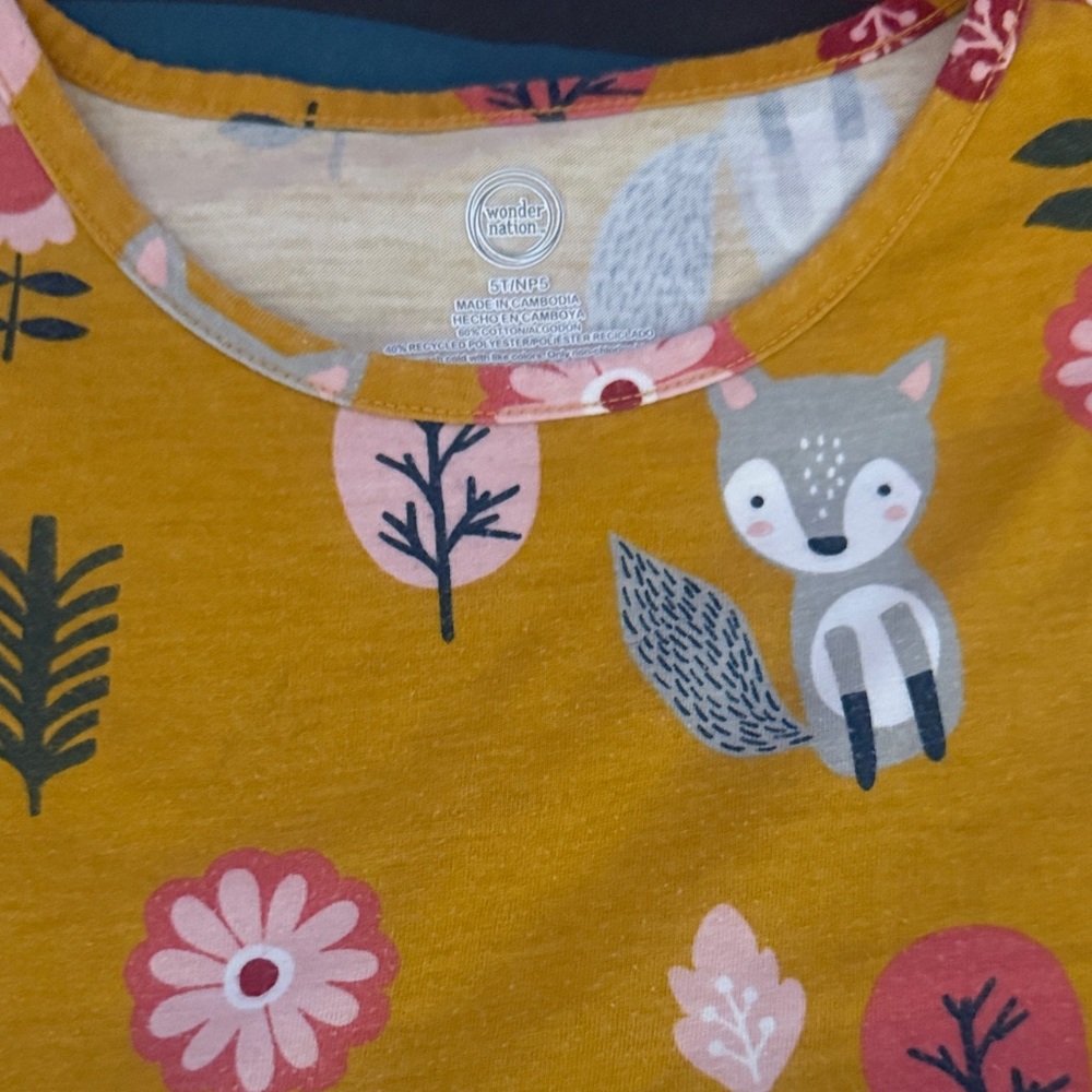 Lot girl dresses - Wonder Nation Kids' Golden Fox and Floral Long Sleeve Tee